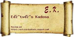 Eötvös Kadosa névjegykártya